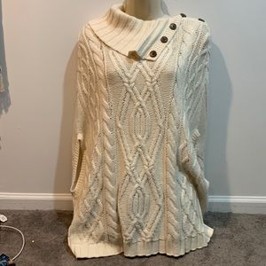 Beautifully stitched cream Poncho